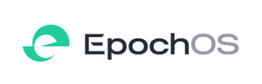 EpochOS logo with teal icon and black wordmark on a white background