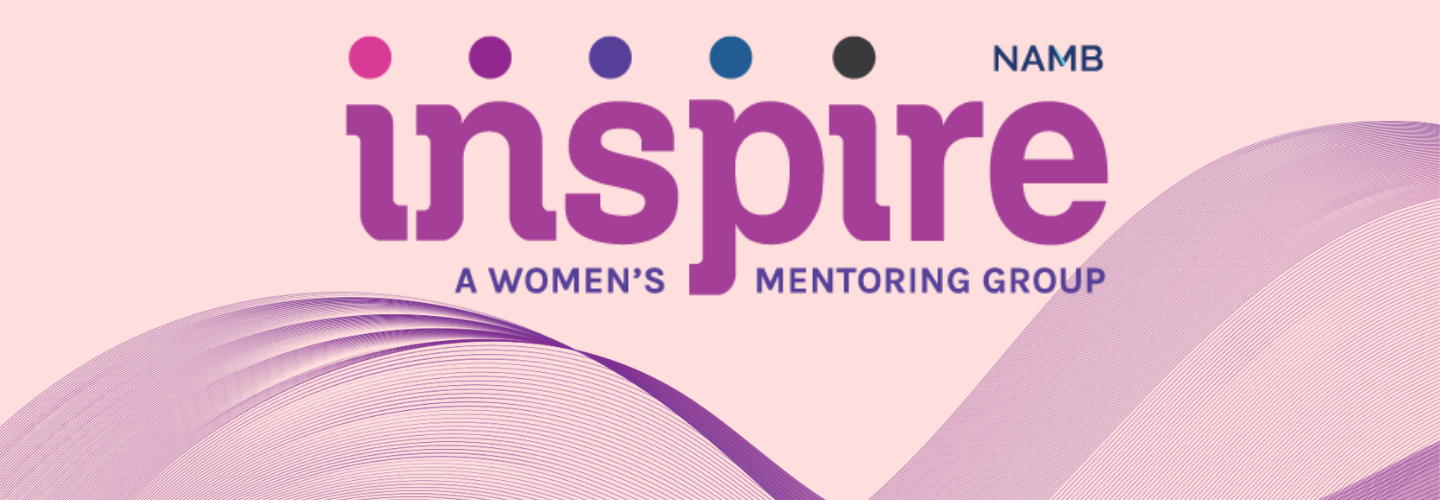 NAMB Inspire women’s mentoring group logo in purple and pink with flowing wave design