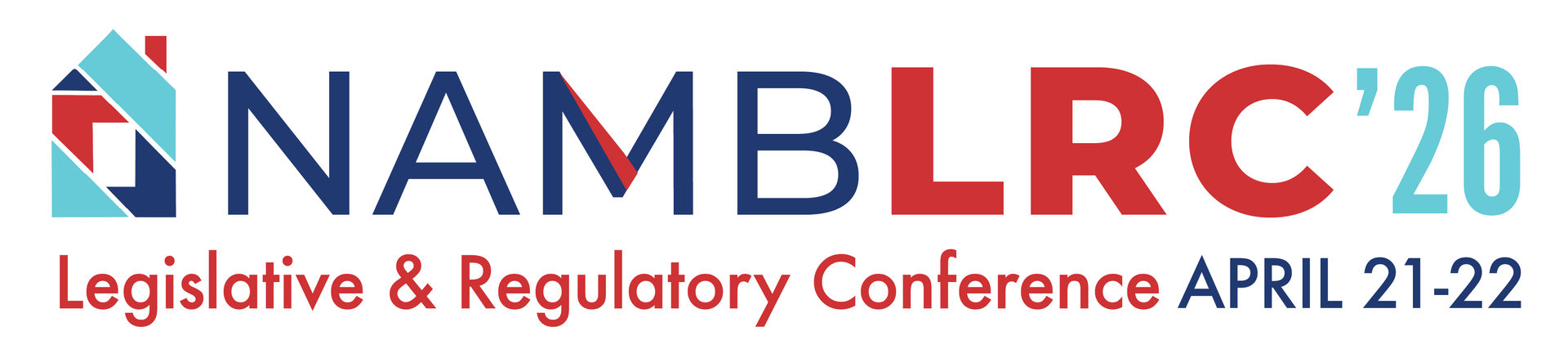 NAMBLRC ’26 Legislative & Regulatory Conference logo, April 21–22, in blue and red