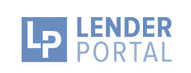 Lender Portal logo with blue LP icon and gray text on white background