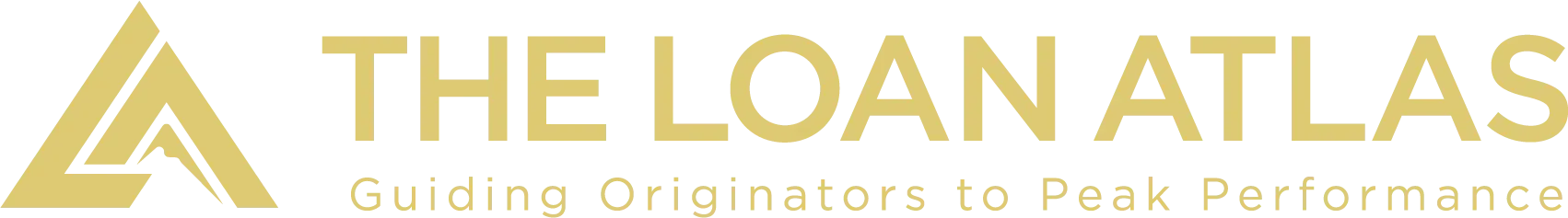 The Loan Atlas logo with gold triangular icon and tagline “Guiding Originators to Peak Performance”