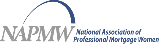 NAPMW logo with blue arc and gray text: National Association of Professional Mortgage Women
