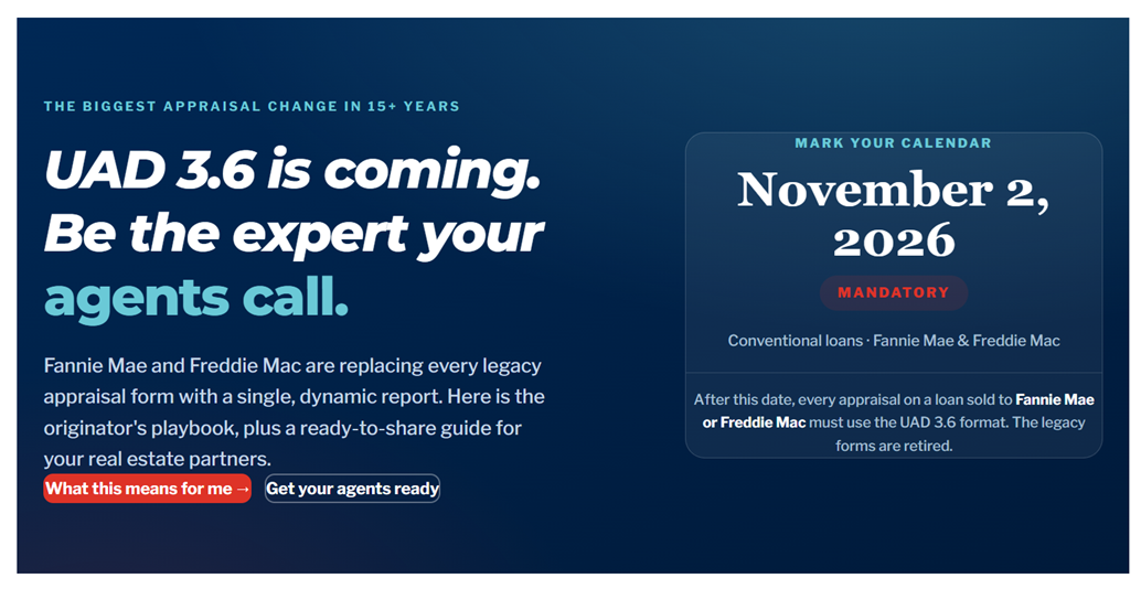 Blue event flyer announcing “UAD 3.6 is coming” and “November 2, 2026,” with a red call-to-action button.