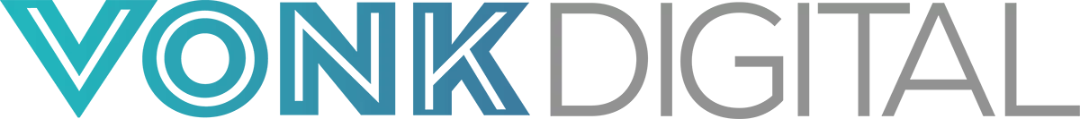 VONK Digital logo in blue and gray on a white background