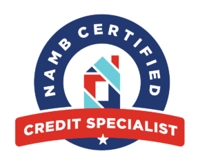 ccs_logo NAMB Certified Credit Specialist badge logo in blue, red, white, and teal