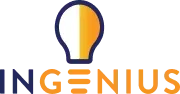 INGENIUS logo with a purple and orange light bulb above the text