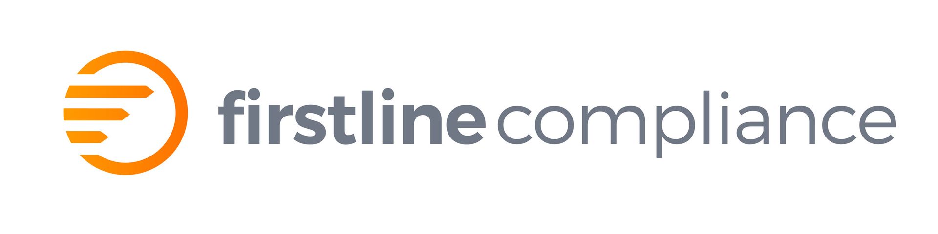 Firstline Compliance logo with orange icon and gray text