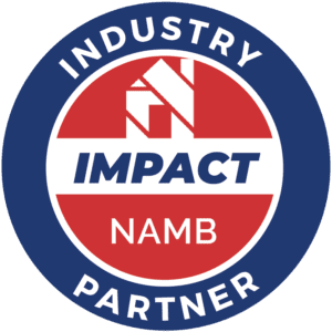 NAMB Industry Partner logo with blue, red, and white circular design and “IMPACT” in the center