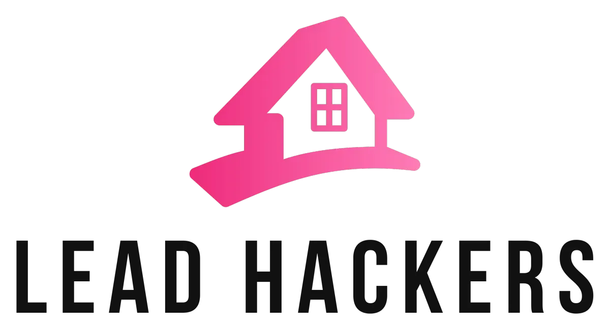 Pink house logo above the words “LEAD HACKERS” in black text