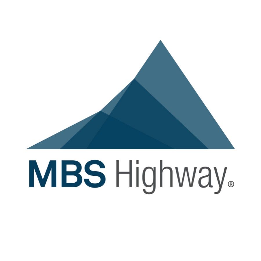 MBS Highway logo with blue geometric mountain and gray-blue text on white background