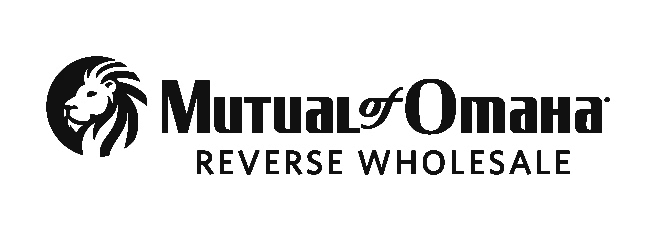 Mutual of Omaha Reverse Wholesale logo with black lion head icon and text on white background