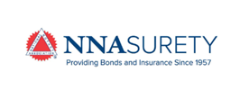 NNASURETY logo with red triangle emblem and blue text, “Providing Bonds and Insurance Since 1957”