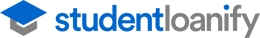 Student Loanify logo with blue graduation cap icon and blue text on white background