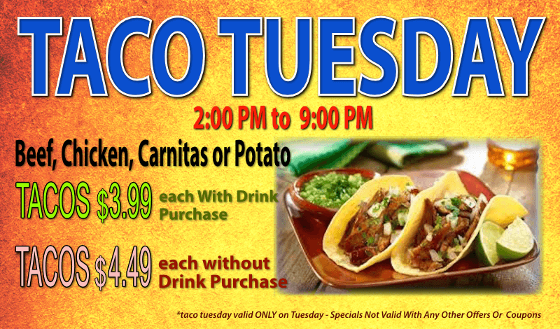 Best Taco Tuesday Taco Tuesday Restaurants food that delivers near me Ricardo's Place San Juan Capistrano 92675