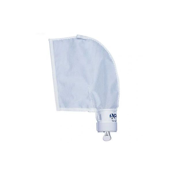 A white bag with a handle on a white background.