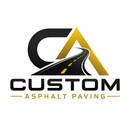Custom Asphalt Paving logo with road graphic in black, gold, and white