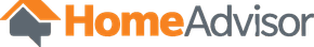 A home advisor logo with an arrow pointing up