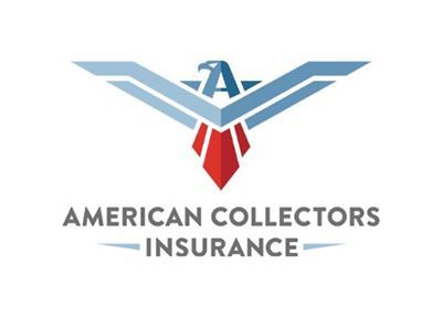 American Collectors Insurance logo with blue wings and red tie emblem