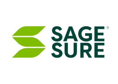 SageSure logo with green stylized S icon and dark teal text on white background