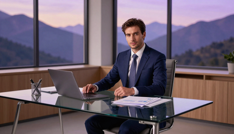 Nexus Capital Group founding story — professional at a modern financial office