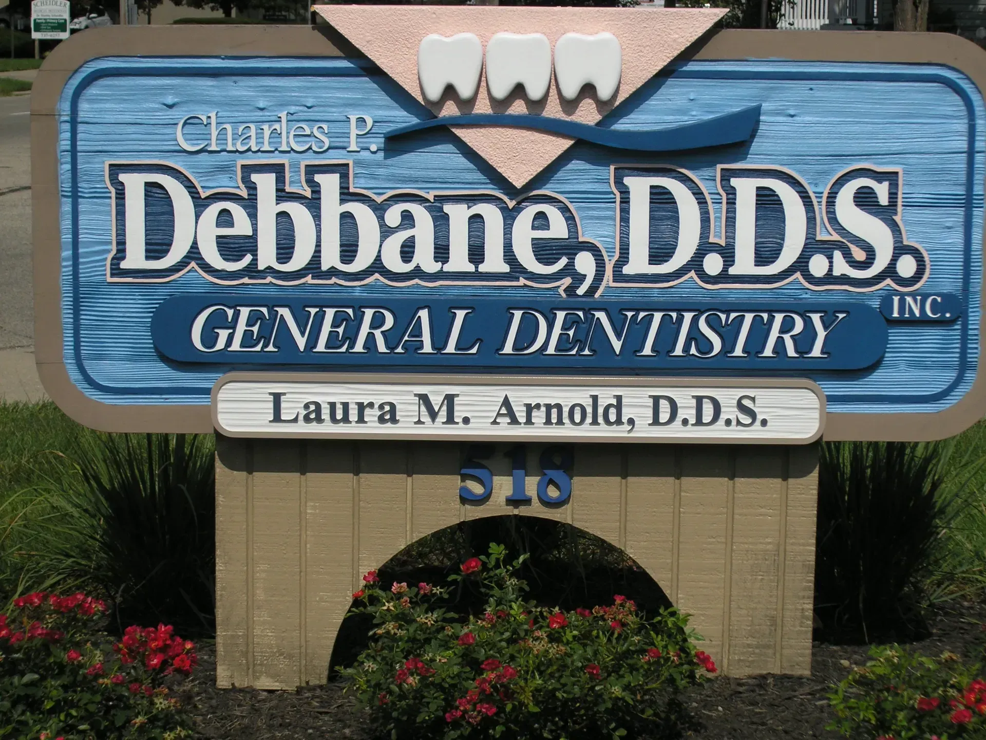 A sign for debbane d.d.s. general dentistry