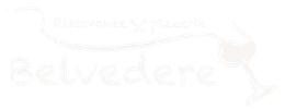 Logo per Ristorante e Pizzeria Belvedere, caratterizzato da un'icona a forma di calice di vino con una linea stilizzata e fluida.