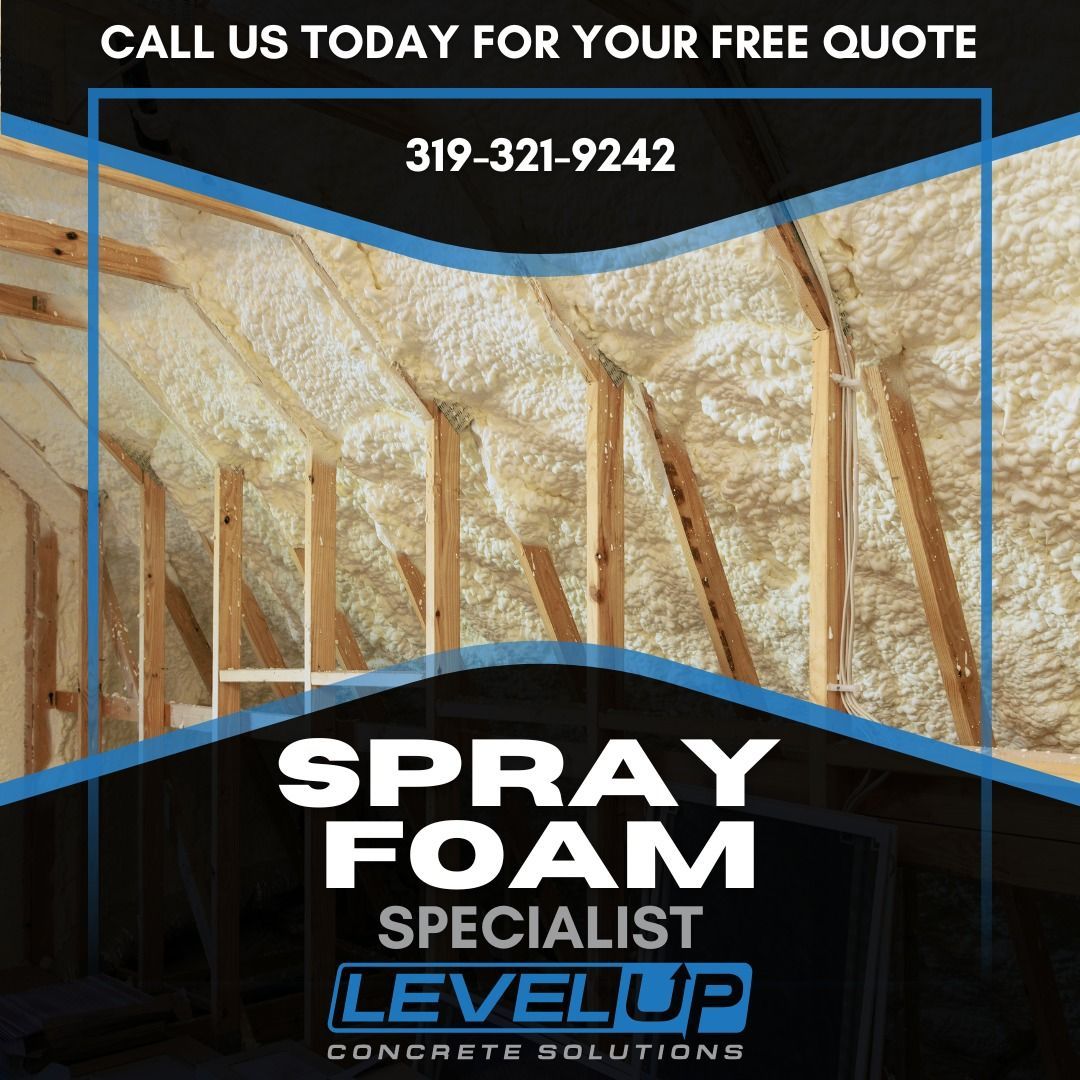 Spray foam insulation applied to attic rafters; call for a free quote.