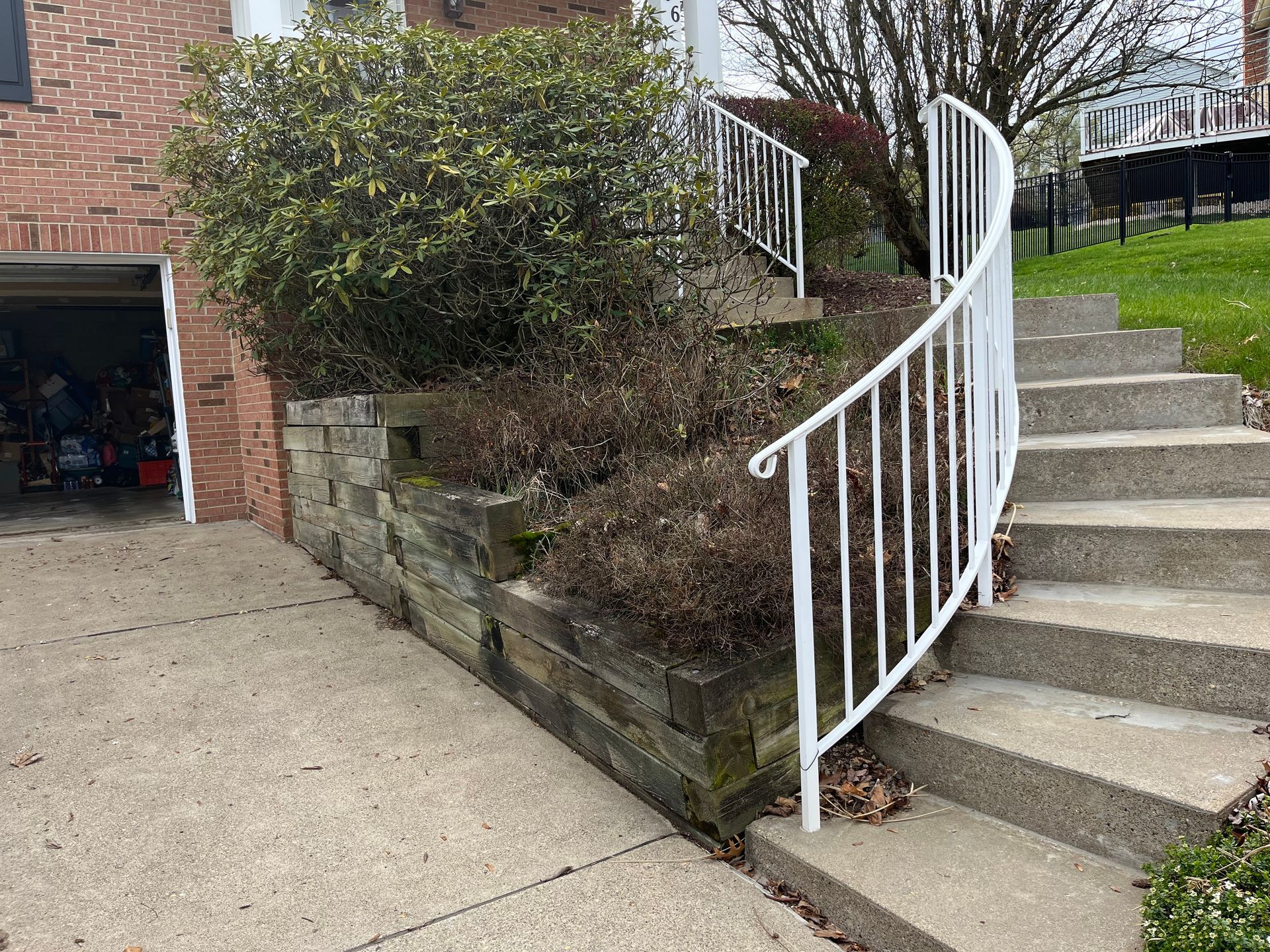 Before retaining wall installation 