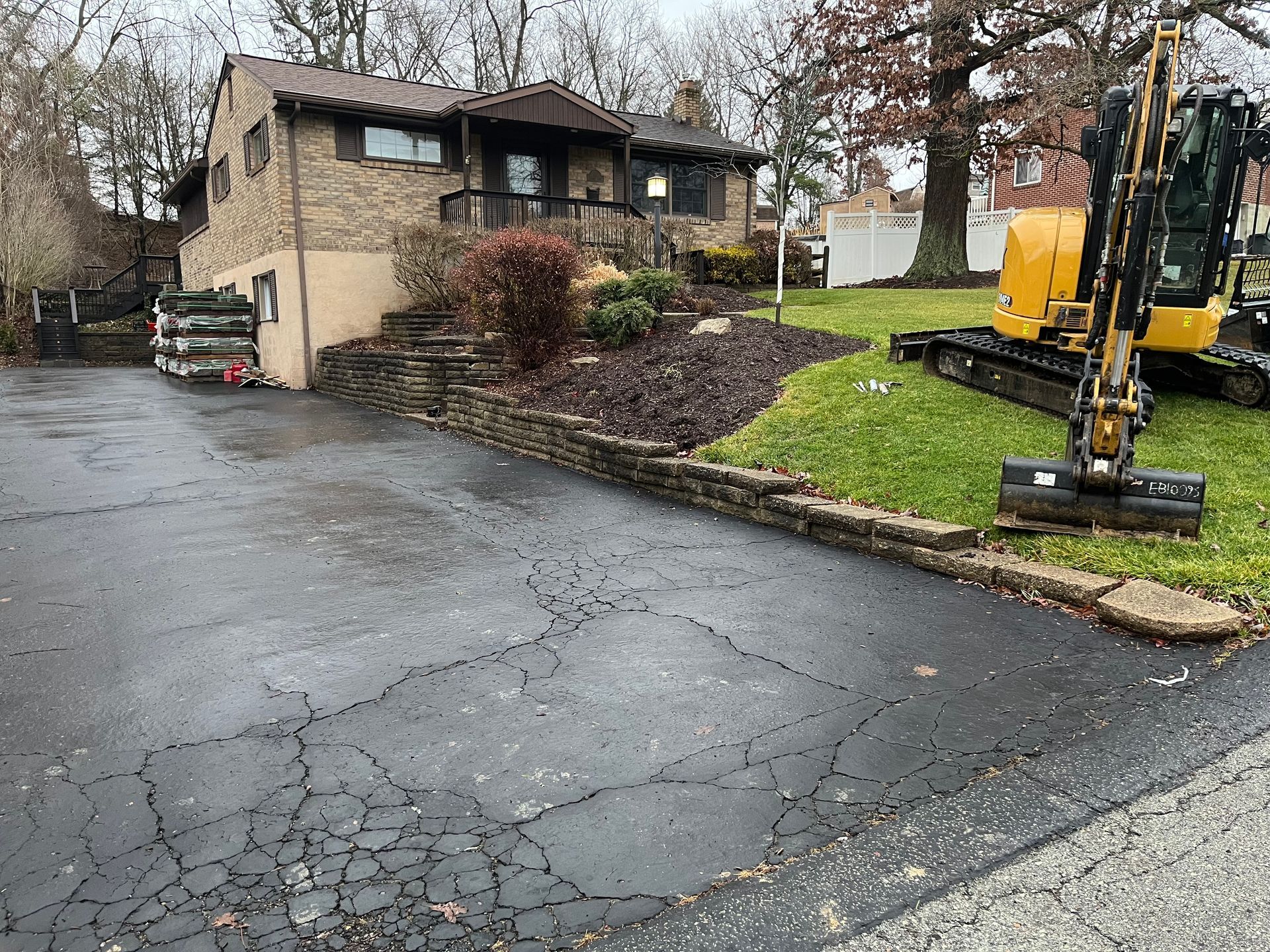 Before retaining wall installation services 