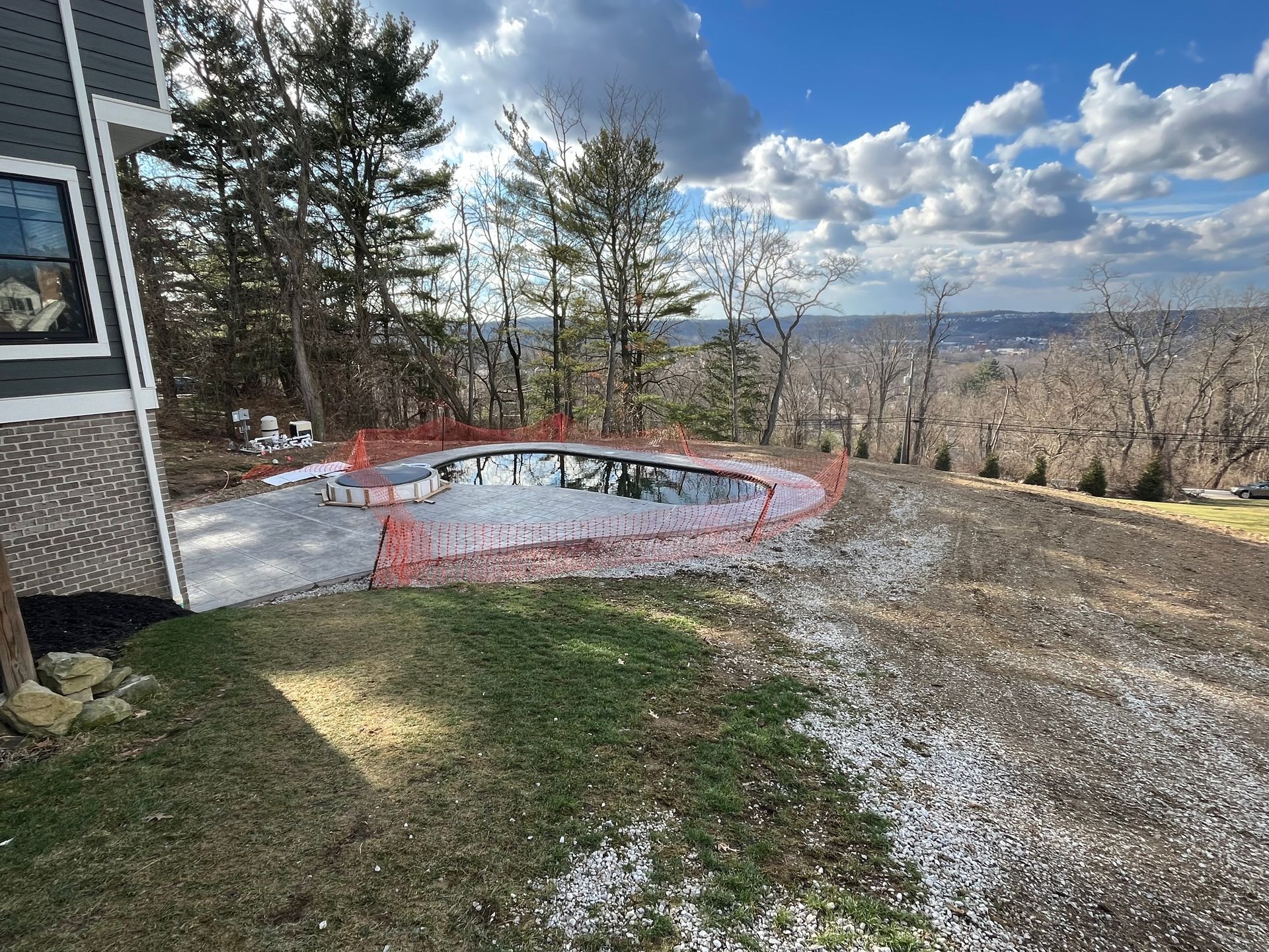 Before retaining wall installation 