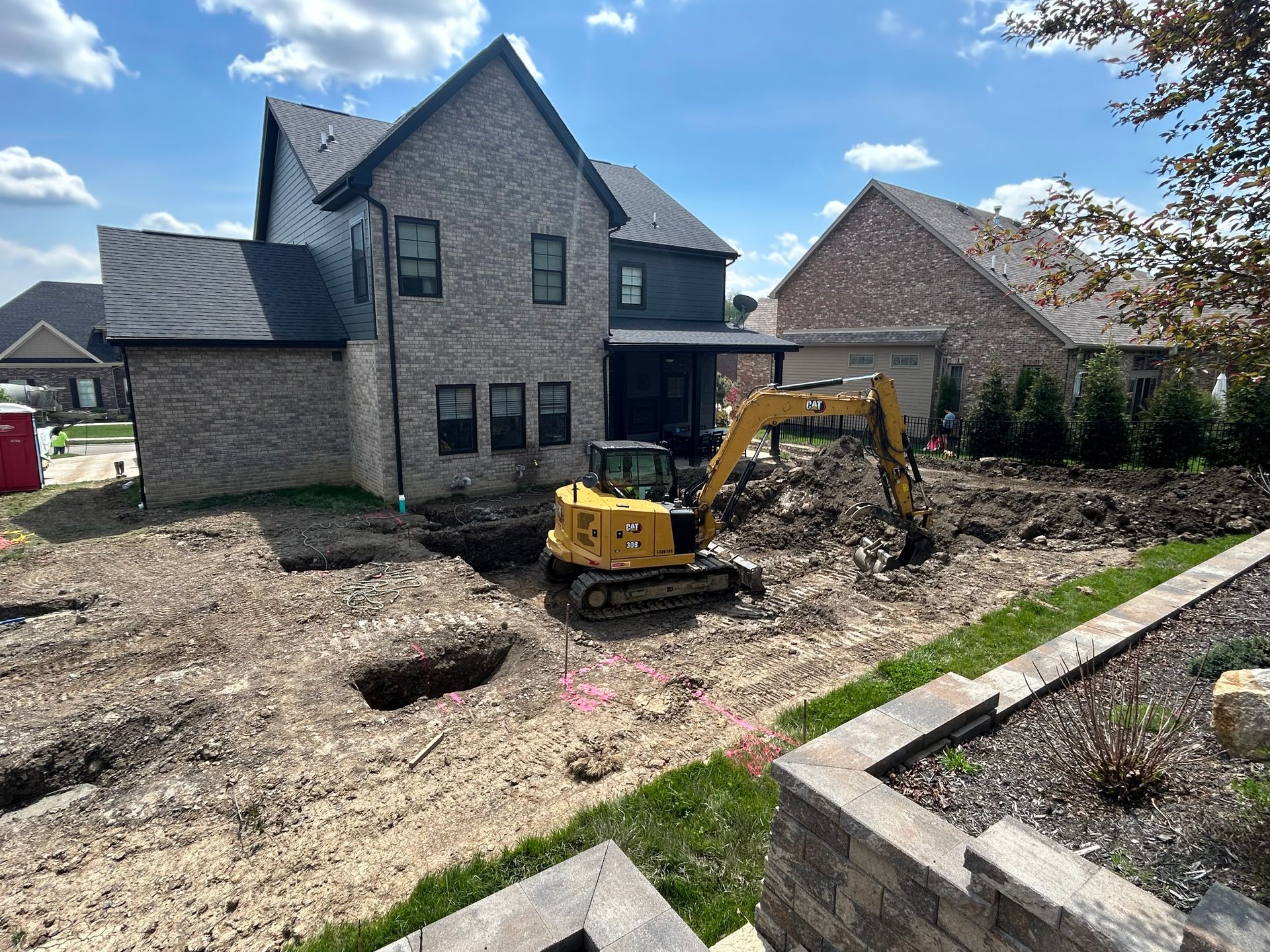 Before retaining wall installation 