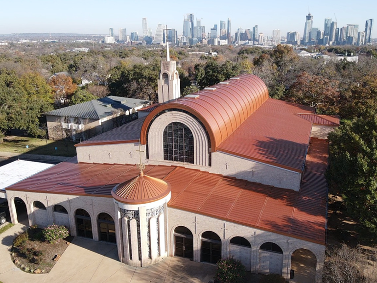 Copper Standing Seam Metal Roof in Austin -  Installed by Austin Roofing and Sheet Metal (512) 676-5838 - Free Estimates!