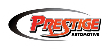 A logo for prestige automotive is shown on a white background.