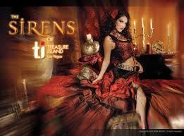 Woman in red costume poses,