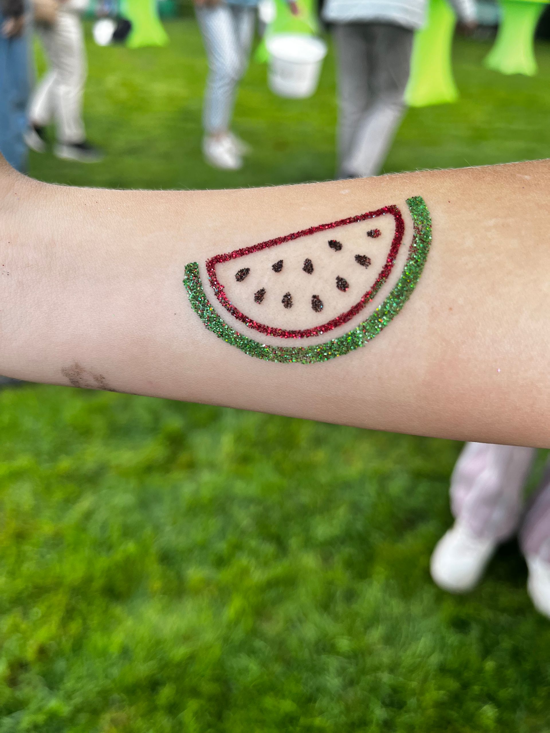 Watermeloen Glittertattoo