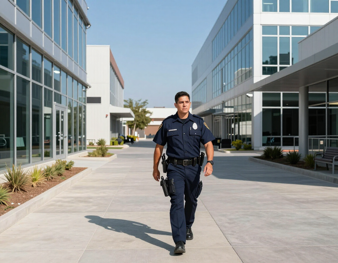Equipo de seguridad en recorrido de supervisión