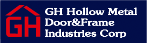 Logo of GH Hollow Metal Door & Frame Industries Corp; a red house-shaped emblem with