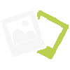 A green, angular, geometric border or corner frame icon on a white background.