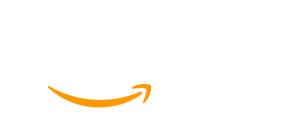 Amazon logo featuring the company name in black text with a stylized orange smile arrow pointing from a to z.