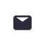 A dark grey icon of a closed envelope, representing an email or message.