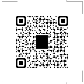QR code in black and white, containing encoded information.