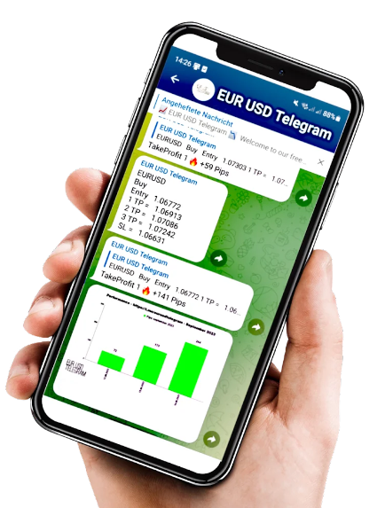 A person is holding a cell phone with a telegram app on it.