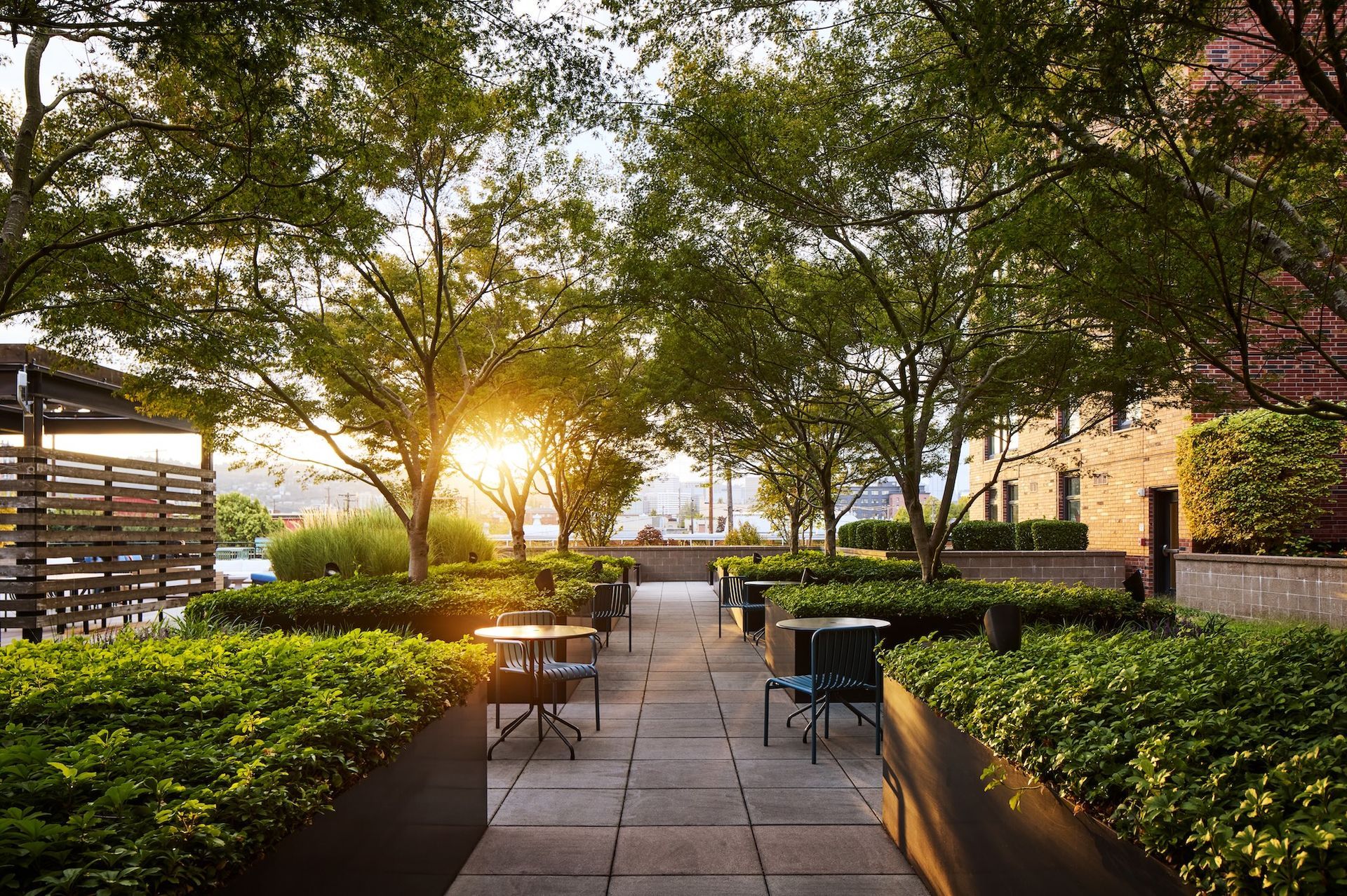 Outdoor courtyard area at Goat Blocks