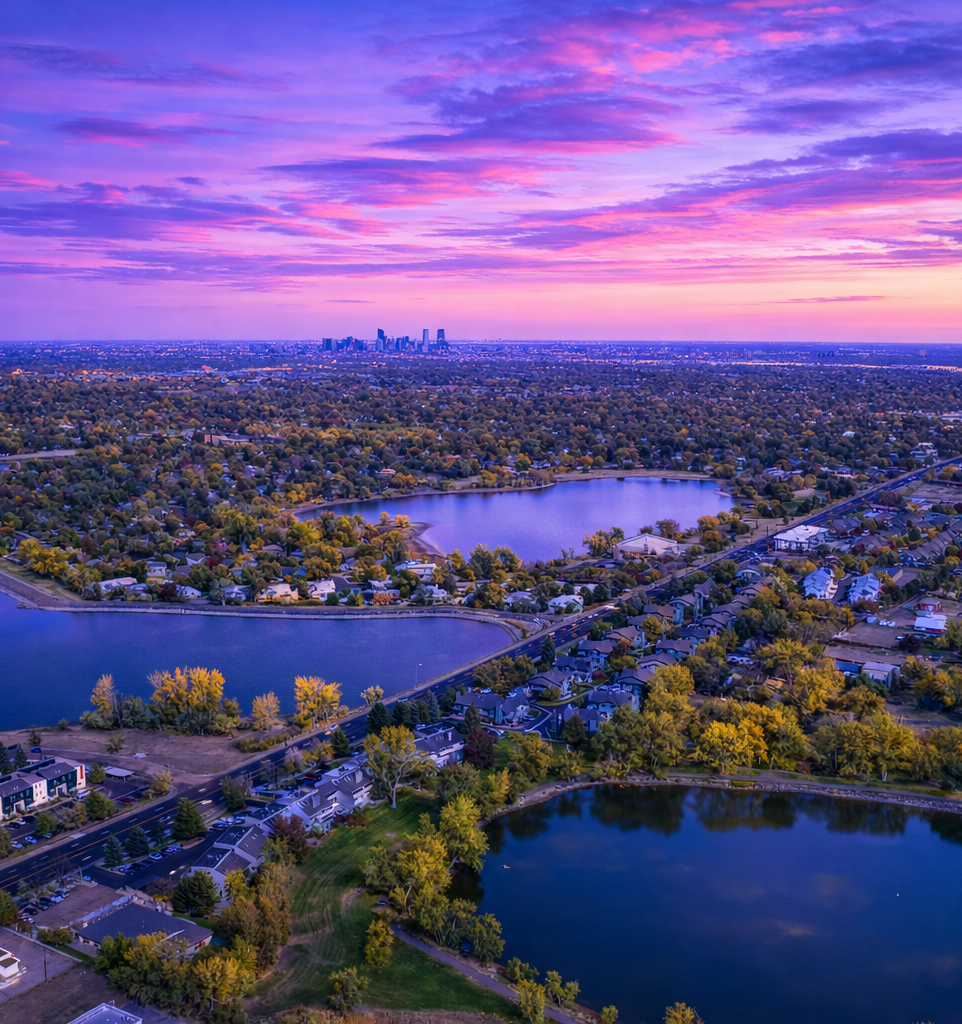 Cherry Hills Village, CO, at sunset