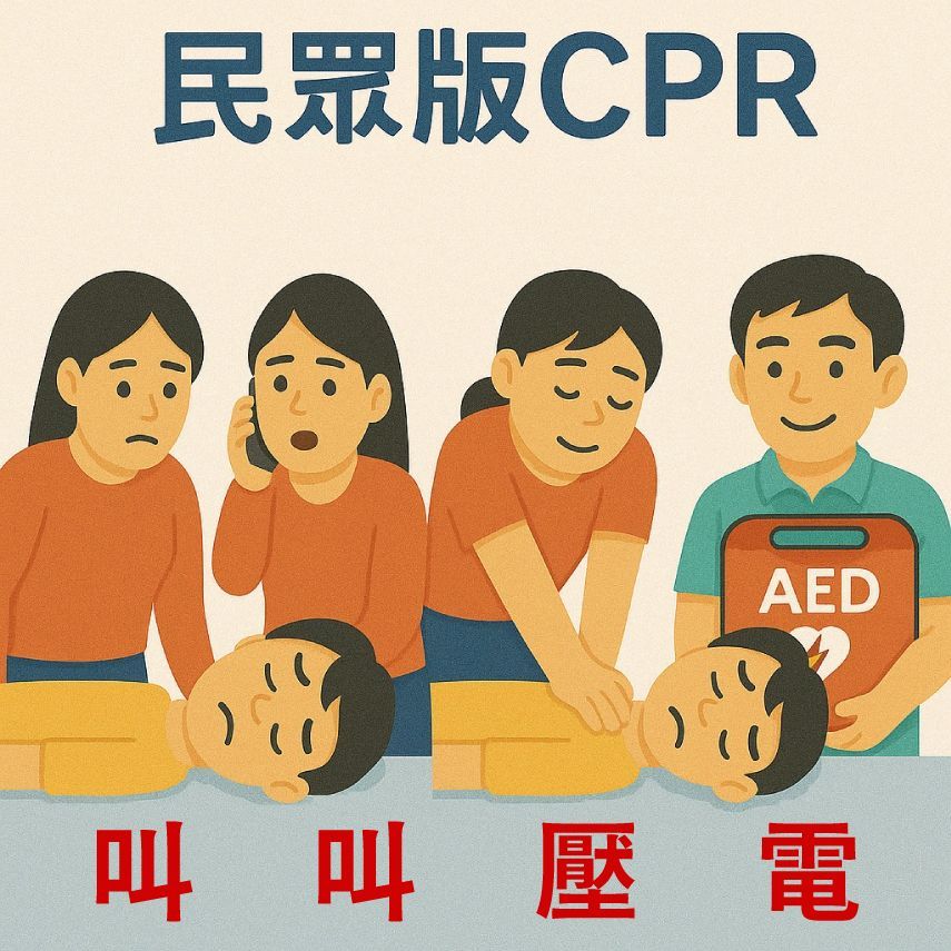 CPR心肺復甦術急救口訣及流程:叫、叫、壓、電(叫、叫、C、D)