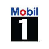 Mobil 1 logo with blue and red text above a white “1” on a black square background