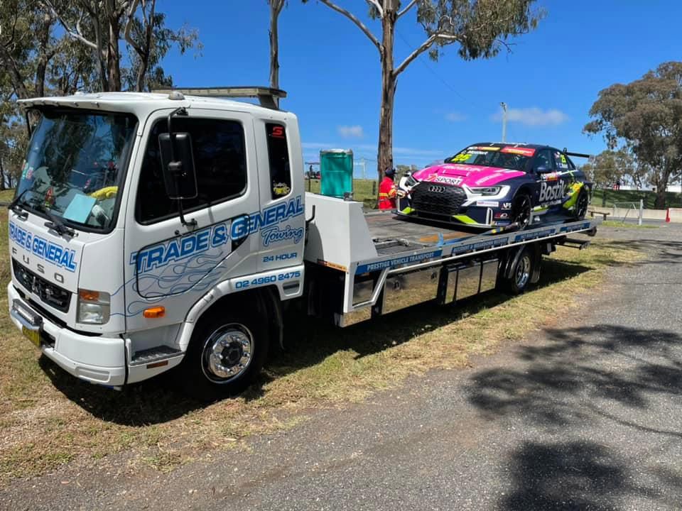 Audi RS 3 LMS Towed — Trade & General Towing in Newcastle, NSW