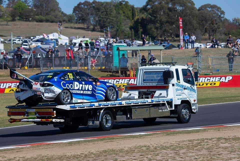 Blue Cool Drive Racing Car Towed — Trade & General Towing in Hexham, NSW