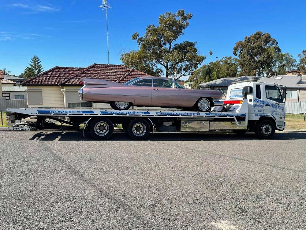 Cadillac Coupe De Ville Vintage Car — Trade & General Towing in Belmont, NSW