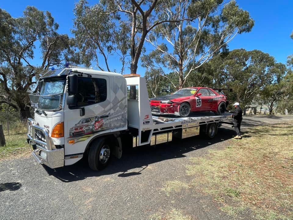 Nissan Skyline Racing Car Towed — Trade & General Towing in Lambton, NSW